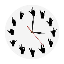 Load image into Gallery viewer, Hand Sign Language Wall Clock