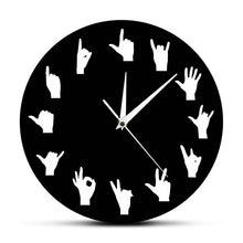 Load image into Gallery viewer, Hand Sign Language Wall Clock