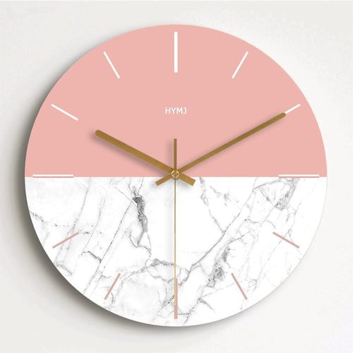 Pink and White Wall Clock